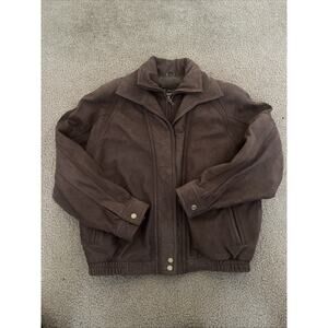 VTG Wilsons Adventure Bound Brown Suede Double Lined Leather Bomber Jacket M
